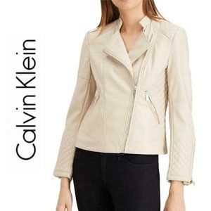 NWT CALVIN KLEIN Faux Leather Motorcycle Jacket